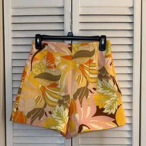 Zara High Waist Floral Women's Shorts - Multicolor